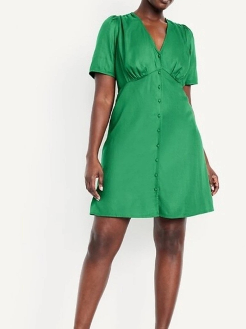 Old Navy Emerald Green Button-Front Mini Dress